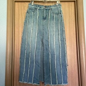 Blue B light denim maxi skirt M